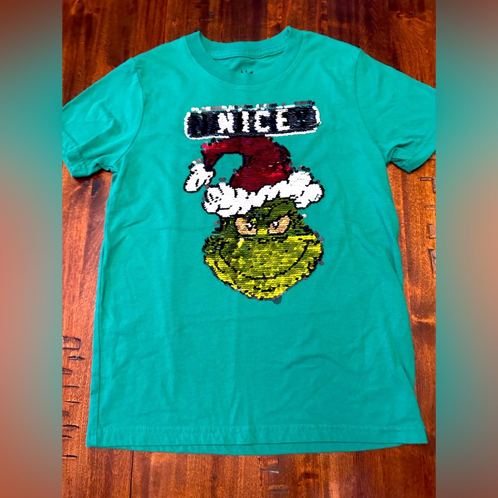 Youth Grinch Sequin shirt